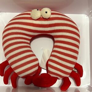 Kids Striped Red Crab Travel Pillow